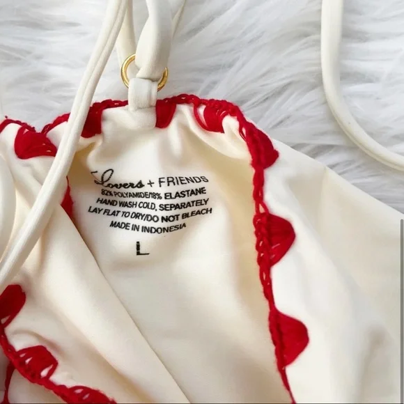 LOVERS + FRIENDS ONE PIECE EMBROIDERED SWIMSUIT NWOT (LG) - Picture 4 of 5